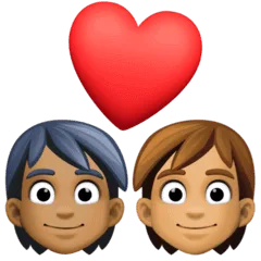 🧑🏾‍❤️‍🧑🏽 Pasangan dengan Hati Warna Kulit Gelap Sedang dengan Warna Kulit Sedang Facebook
