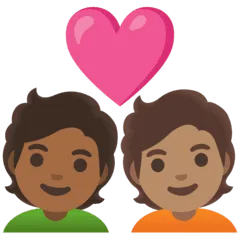 🧑🏾‍❤️‍🧑🏽 Pasangan dengan Hati Warna Kulit Gelap Sedang dengan Warna Kulit Sedang Google