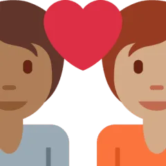 🧑🏾‍❤️‍🧑🏽 Pasangan dengan Hati Warna Kulit Gelap Sedang dengan Warna Kulit Sedang Twitter
