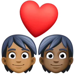 🧑🏾‍❤️‍🧑🏿 Pasangan dengan Hati Warna Kulit Gelap Sedang dengan Warna Kulit Gelap Facebook