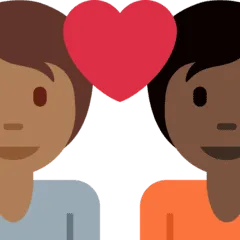 🧑🏾‍❤️‍🧑🏿 Pasangan dengan Hati Warna Kulit Gelap Sedang dengan Warna Kulit Gelap Twitter