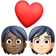 🧑🏿‍❤️‍🧑🏻 Pasangan dengan Hati Warna Kulit Gelap dengan Warna Kulit Cerah Facebook
