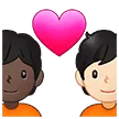 🧑🏿‍❤️‍🧑🏻 Pasangan dengan Hati Warna Kulit Gelap dengan Warna Kulit Cerah Samsung