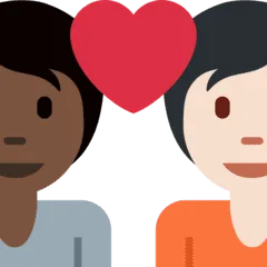 🧑🏿‍❤️‍🧑🏻 Pasangan dengan Hati Warna Kulit Gelap dengan Warna Kulit Cerah Twitter