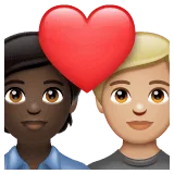 🧑🏿‍❤️‍🧑🏼 Pasangan dengan Hati Warna Kulit Gelap dengan Warna Kulit Cerah Sedang WhatsApp