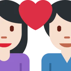 👩🏻‍❤️‍👨🏻 Pasangan dengan Hati Wanita dengan Pria Warna Kulit Cerah Twitter