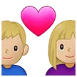 👩🏼‍❤️‍👨🏼 Pasangan dengan Hati Wanita dengan Pria Warna Kulit Cerah Sedang Samsung