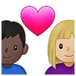 👩🏼‍❤️‍👨🏿 Pasangan dengan Hati Wanita dengan Pria Warna Kulit Cerah Sedang dengan Warna Kulit Gelap Samsung 1