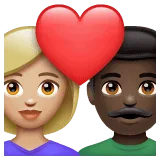 👩🏼‍❤️‍👨🏿 Pasangan dengan Hati Wanita dengan Pria Warna Kulit Cerah Sedang dengan Warna Kulit Gelap WhatsApp 1