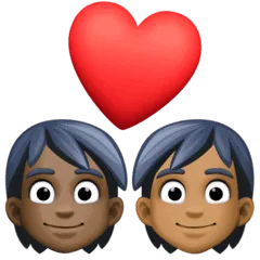 🧑🏿‍❤️‍🧑🏾 Pasangan dengan Hati Warna Kulit Gelap dengan Warna Kulit Gelap Sedang Facebook