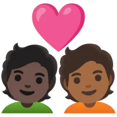 🧑🏿‍❤️‍🧑🏾 Pasangan dengan Hati Warna Kulit Gelap dengan Warna Kulit Gelap Sedang Google