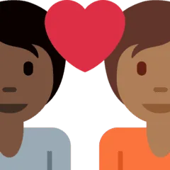 🧑🏿‍❤️‍🧑🏾 Pasangan dengan Hati Warna Kulit Gelap dengan Warna Kulit Gelap Sedang Twitter