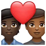 🧑🏿‍❤️‍🧑🏾 Pasangan dengan Hati Warna Kulit Gelap dengan Warna Kulit Gelap Sedang WhatsApp
