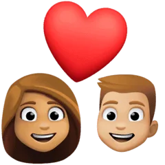 👩🏽‍❤️‍👨🏼 Pasangan dengan Hati Wanita dengan Pria Warna Kulit Sedang dengan Warna Kulit Cerah Sedang Facebook
