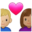 👩🏽‍❤️‍👨🏼 Pasangan dengan Hati Wanita dengan Pria Warna Kulit Sedang dengan Warna Kulit Cerah Sedang Samsung
