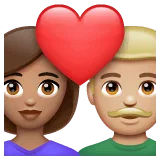 👩🏽‍❤️‍👨🏼 Pasangan dengan Hati Wanita dengan Pria Warna Kulit Sedang dengan Warna Kulit Cerah Sedang WhatsApp