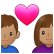 👩🏽‍❤️‍👨🏽 Pasangan dengan Hati Wanita dengan Pria Warna Kulit Sedang Samsung