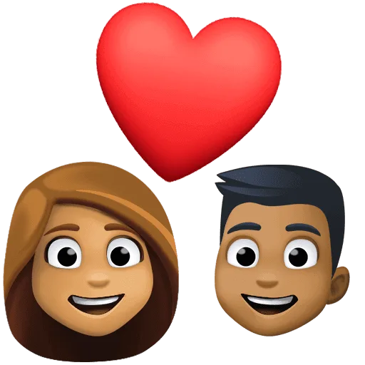 👩🏽‍❤️‍👨🏾 Pasangan dengan Hati Wanita dengan Pria Warna Kulit Sedang dengan Warna Kulit Gelap Sedang Facebook