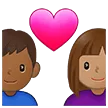 👩🏽‍❤️‍👨🏾 Pasangan dengan Hati Wanita dengan Pria Warna Kulit Sedang dengan Warna Kulit Gelap Sedang Samsung