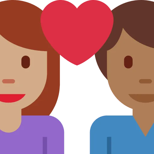 👩🏽‍❤️‍👨🏾 Pasangan dengan Hati Wanita dengan Pria Warna Kulit Sedang dengan Warna Kulit Gelap Sedang Twitter