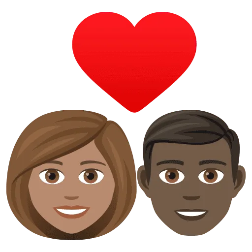 👩🏽‍❤️‍👨🏿 Pasangan dengan Hati Wanita dengan Pria Warna Kulit Sedang dengan Warna Kulit Gelap JoyPixels 2