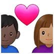 👩🏽‍❤️‍👨🏿 Pasangan dengan Hati Wanita dengan Pria Warna Kulit Sedang dengan Warna Kulit Gelap Samsung