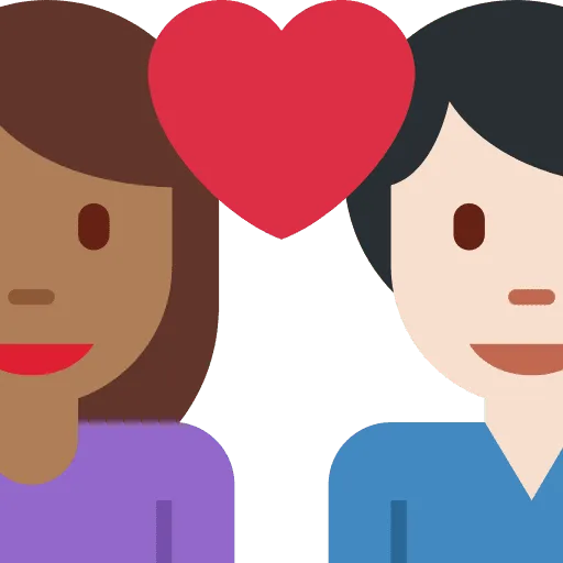 👩🏾‍❤️‍👨🏻 Pasangan dengan Hati Wanita dengan Pria Warna Kulit Gelap Sedang dengan Warna Kulit Cerah Twitter