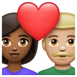👩🏾‍❤️‍👨🏼 Pasangan dengan Hati Wanita dengan Pria Warna Kulit Gelap Sedang dengan Warna Kulit Cerah Sedang WhatsApp