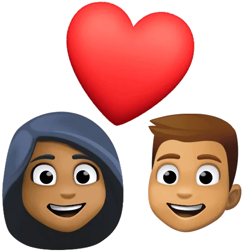 👩🏾‍❤️‍👨🏽 Pasangan dengan Hati Wanita dengan Pria Warna Kulit Gelap Sedang dengan Warna Kulit Sedang Facebook