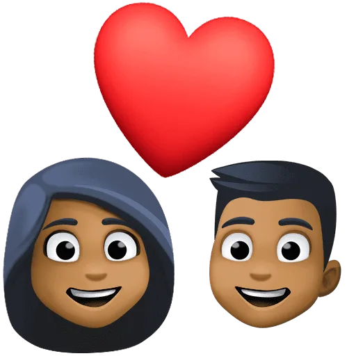 👩🏾‍❤️‍👨🏾 Pasangan dengan Hati Wanita dengan Pria Warna Kulit Gelap Sedang Facebook