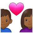 👩🏾‍❤️‍👨🏾 Pasangan dengan Hati Wanita dengan Pria Warna Kulit Gelap Sedang Samsung