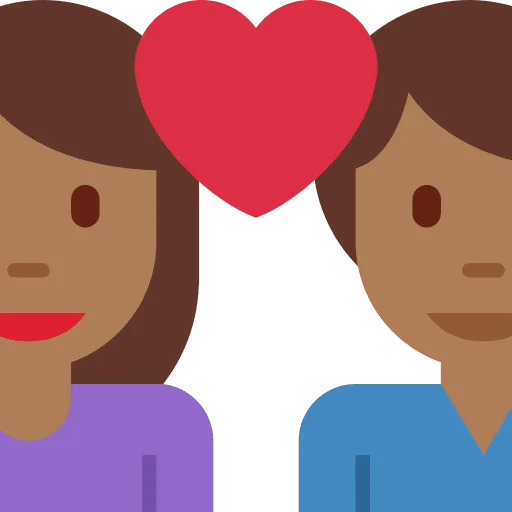 👩🏾‍❤️‍👨🏾 Pasangan dengan Hati Wanita dengan Pria Warna Kulit Gelap Sedang Twitter