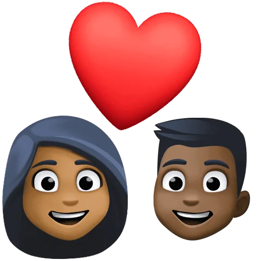 👩🏾‍❤️‍👨🏿 Pasangan dengan Hati Wanita dengan Pria Warna Kulit Gelap Sedang dengan Warna Kulit Gelap Facebook
