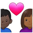 👩🏾‍❤️‍👨🏿 Pasangan dengan Hati Wanita dengan Pria Warna Kulit Gelap Sedang dengan Warna Kulit Gelap Samsung