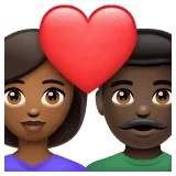 👩🏾‍❤️‍👨🏿 Pasangan dengan Hati Wanita dengan Pria Warna Kulit Gelap Sedang dengan Warna Kulit Gelap WhatsApp