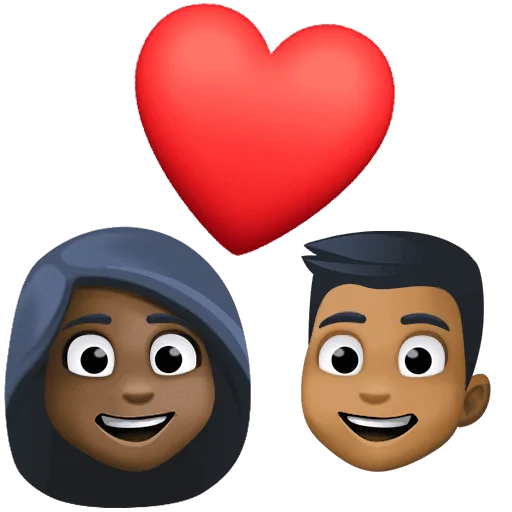 👩🏿‍❤️‍👨🏾 Pasangan dengan Hati Wanita dengan Pria Warna Kulit Gelap dengan Warna Kulit Gelap Sedang Facebook