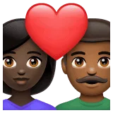 👩🏿‍❤️‍👨🏾 Pasangan dengan Hati Wanita dengan Pria Warna Kulit Gelap dengan Warna Kulit Gelap Sedang WhatsApp