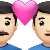 👨🏻‍❤️‍👨🏻 Pasangan dengan Hati Pria dengan Pria Warna Kulit Cerah Apple