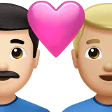 👨🏻‍❤️‍👨🏼 Pasangan dengan Hati Pria dengan Pria Warna Kulit Cerah dengan Warna Kulit Cerah Sedang Apple