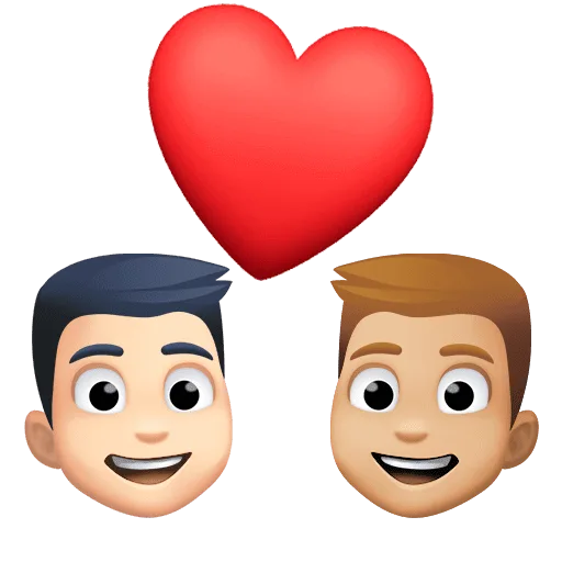 👨🏻‍❤️‍👨🏼 Pasangan dengan Hati Pria dengan Pria Warna Kulit Cerah dengan Warna Kulit Cerah Sedang Facebook