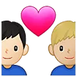 👨🏻‍❤️‍👨🏼 Pasangan dengan Hati Pria dengan Pria Warna Kulit Cerah dengan Warna Kulit Cerah Sedang Samsung