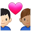 👨🏻‍❤️‍👨🏽 Pasangan dengan Hati Pria dengan Pria Warna Kulit Cerah dengan Warna Kulit Sedang Samsung