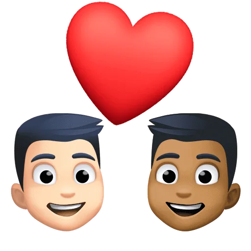 👨🏻‍❤️‍👨🏾 Pasangan dengan Hati Pria dengan Pria Warna Kulit Cerah dengan Warna Kulit Gelap Sedang Facebook