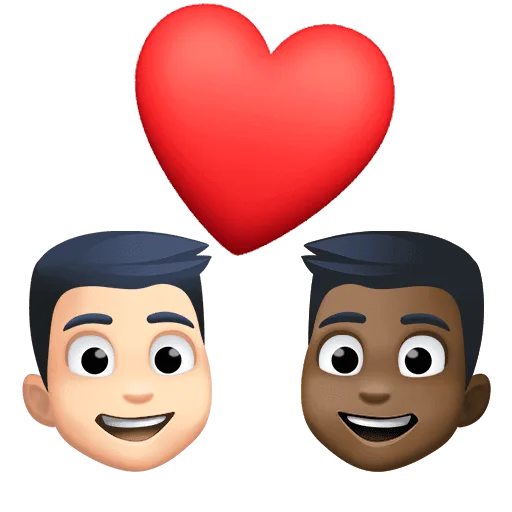 👨🏻‍❤️‍👨🏿 Pasangan dengan Hati Pria dengan Pria Warna Kulit Cerah dengan Warna Kulit Gelap Facebook