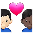 👨🏻‍❤️‍👨🏿 Pasangan dengan Hati Pria dengan Pria Warna Kulit Cerah dengan Warna Kulit Gelap Samsung