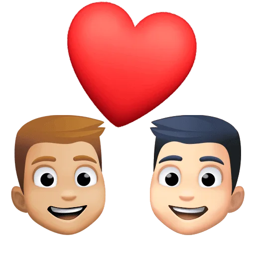 👨🏼‍❤️‍👨🏻 Pasangan dengan Hati Pria dengan Pria Warna Kulit Cerah Sedang dengan Warna Kulit Cerah Facebook