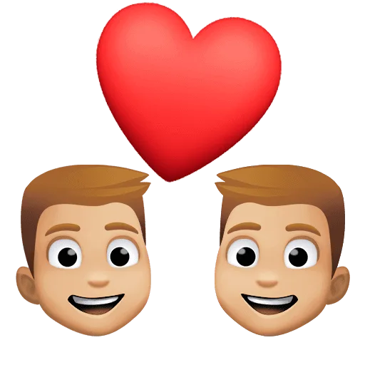 👨🏼‍❤️‍👨🏼 Pasangan dengan Hati Pria dengan Pria Warna Kulit Cerah Sedang Facebook