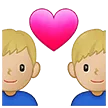 👨🏼‍❤️‍👨🏼 Pasangan dengan Hati Pria dengan Pria Warna Kulit Cerah Sedang Samsung