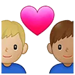 👨🏼‍❤️‍👨🏽 Pasangan dengan Hati Pria dengan Pria Warna Kulit Cerah Sedang dengan Warna Kulit Sedang Samsung