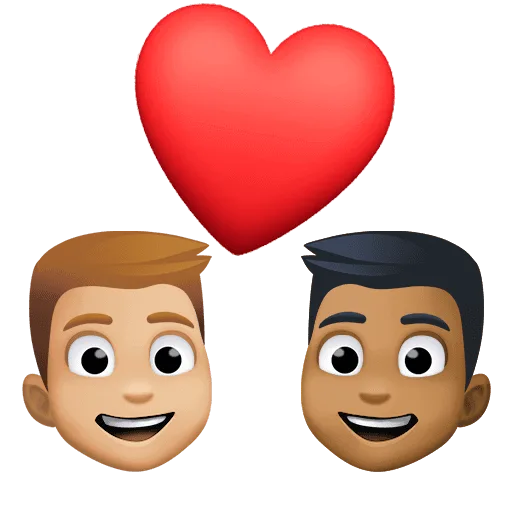👨🏼‍❤️‍👨🏾 Pasangan dengan Hati Pria dengan Pria Warna Kulit Cerah Sedang dengan Warna Kulit Gelap Sedang Facebook